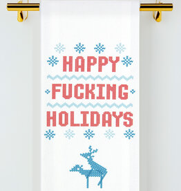 Bad Grandma HL Happy fucking holidays tea towel