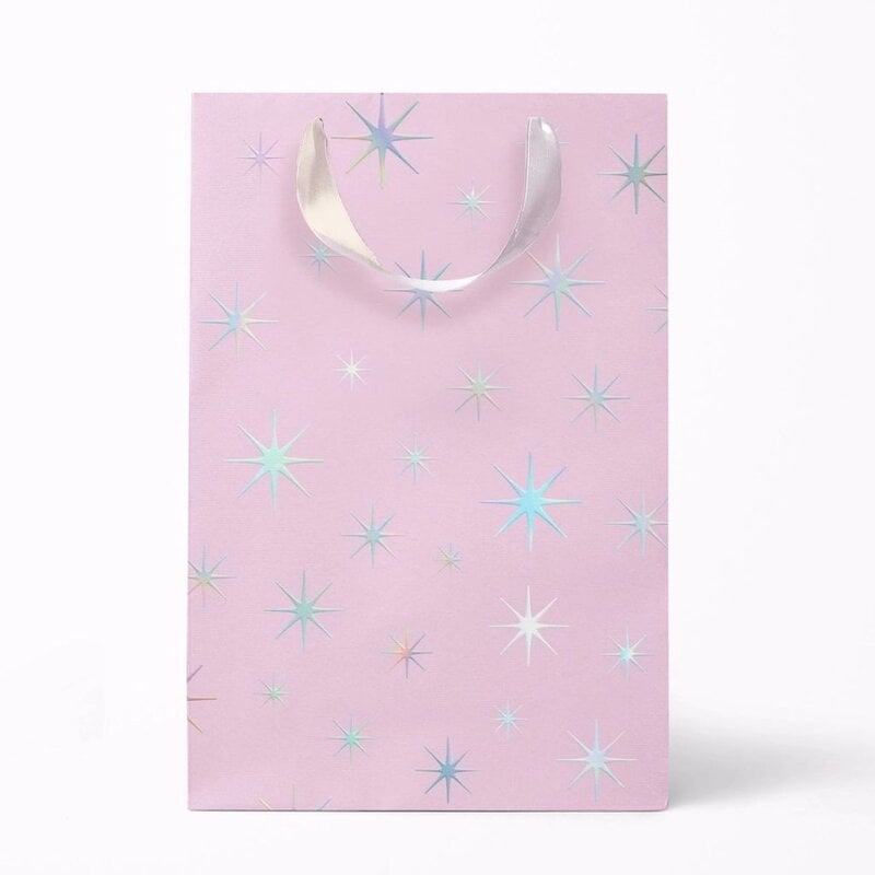 Sunshine Studios Holographic Lilac Starburst Gift Bag, Medium