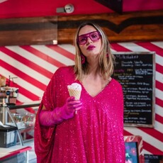 Jennafer Grace Flamingo Sequin Caftan