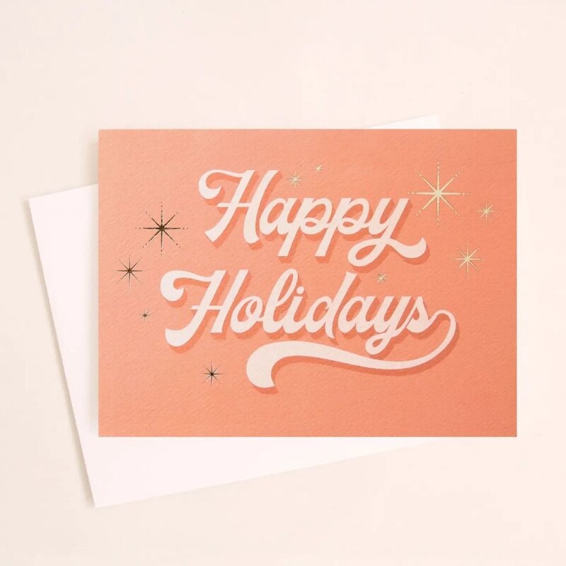 Sunshine Studios Happy Holidays Peach Card