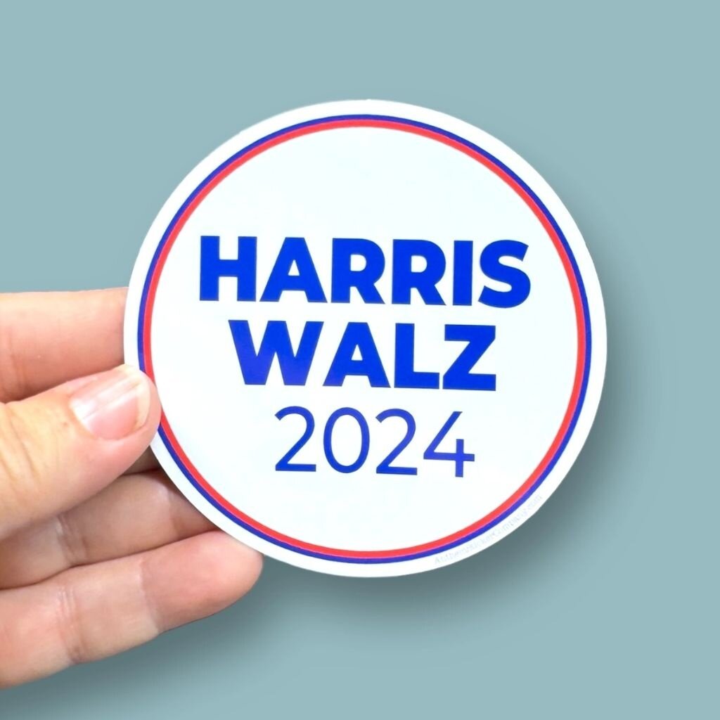 Anthem Sticker co Harris Walz 2024 Round Sticker