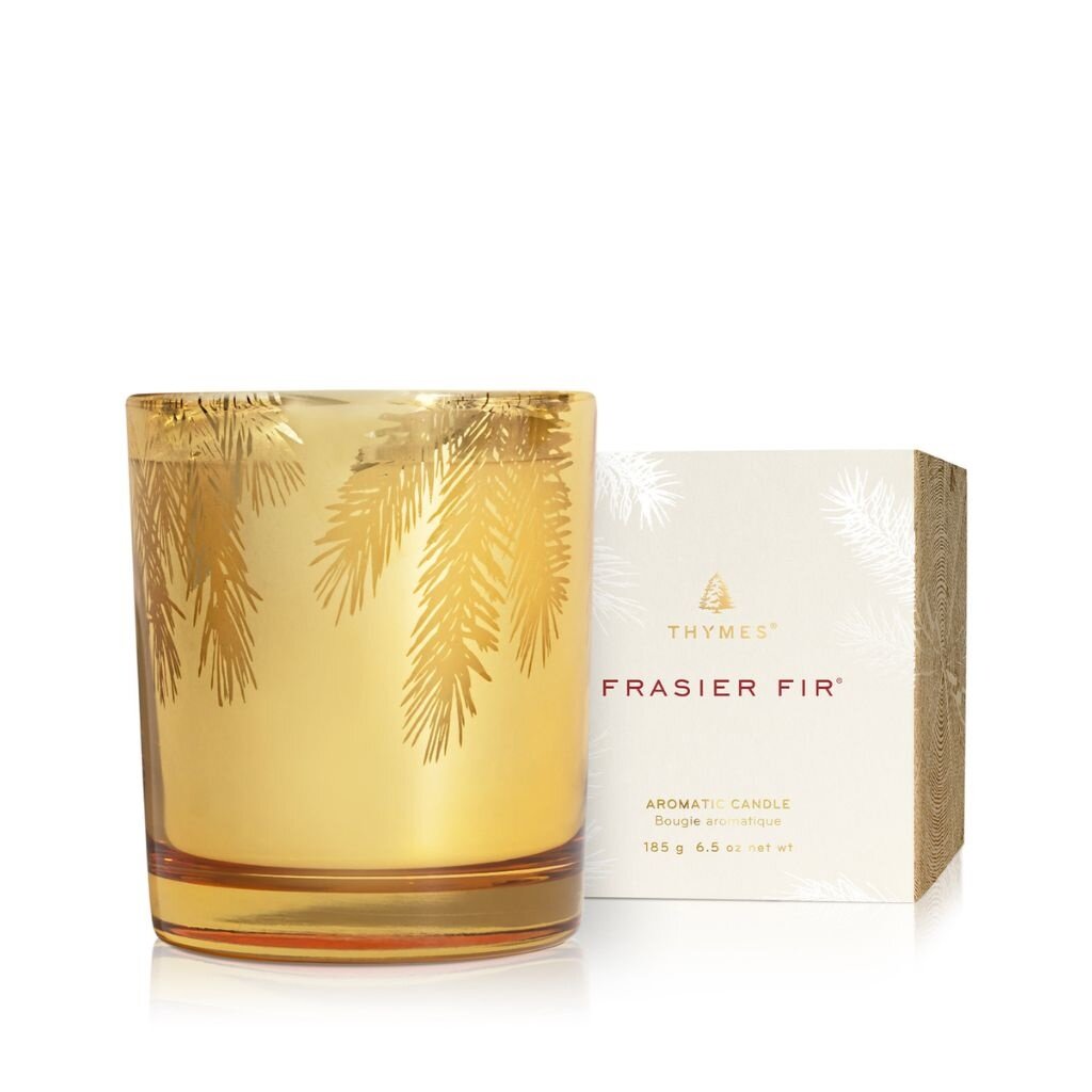 Thymes Frasier Fir Gold Pine Needle Poured Candle 13oz