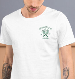 Peepa's Racquet Club White Embroidered Unisex Tee