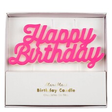 MeriMeri Pink Happy Birthday Candle