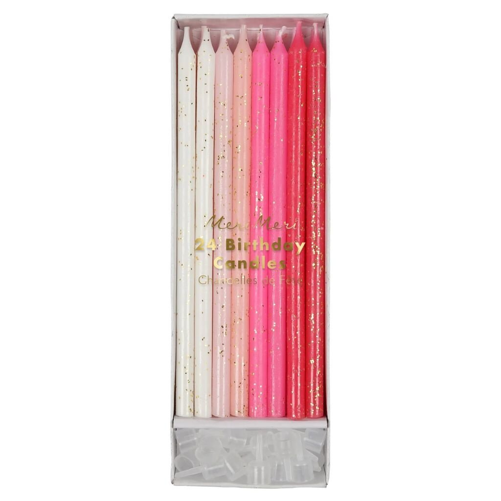 MeriMeri Pink Glitter Candles