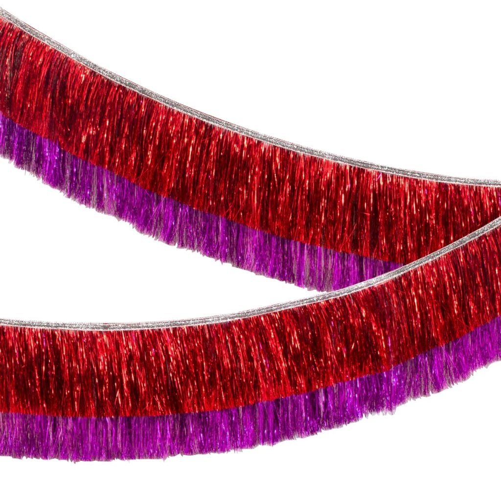 MeriMeri Red and Pink Tinsel Fringe Garland