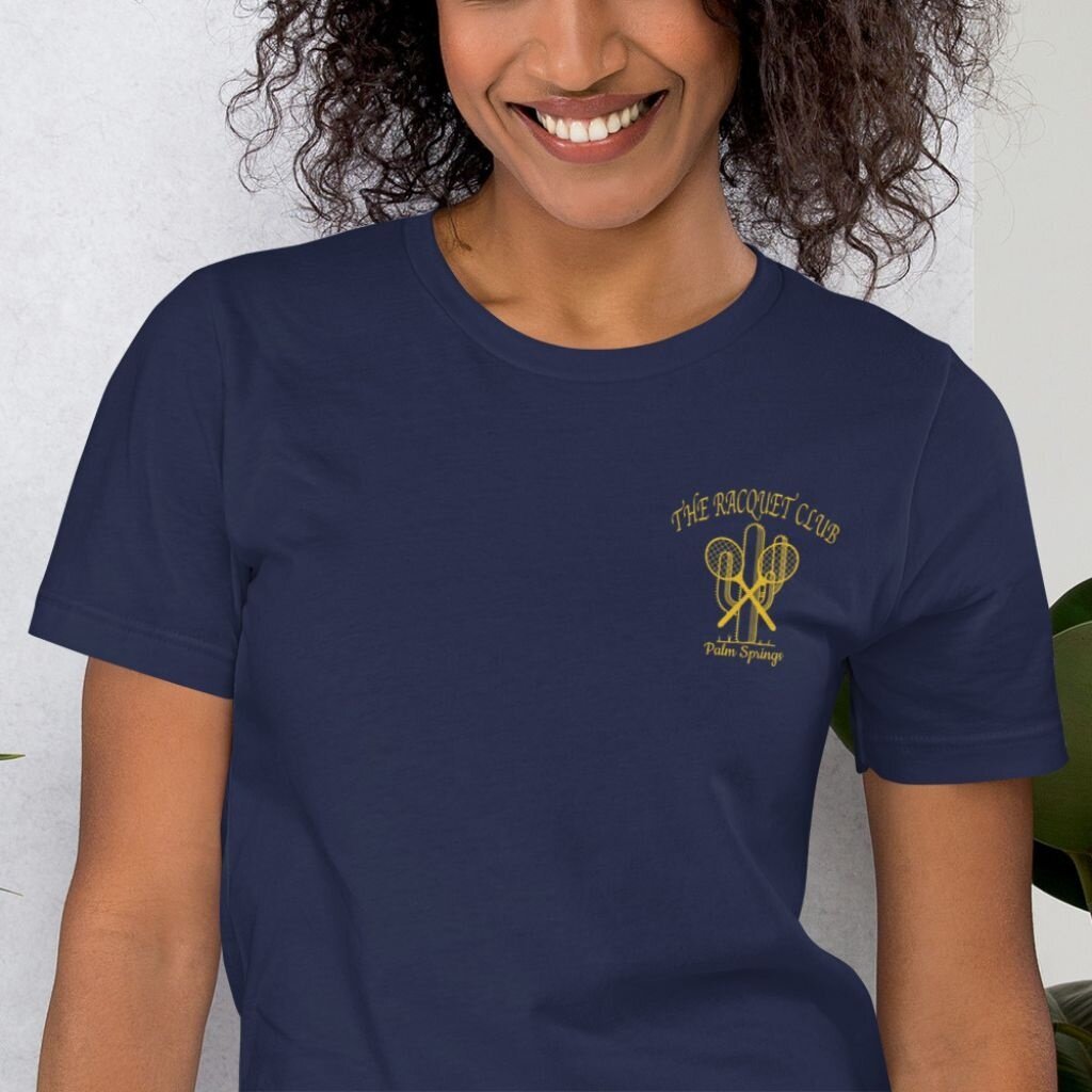 Peepa's Racquet Club Navy Embroidered Unisex Tee