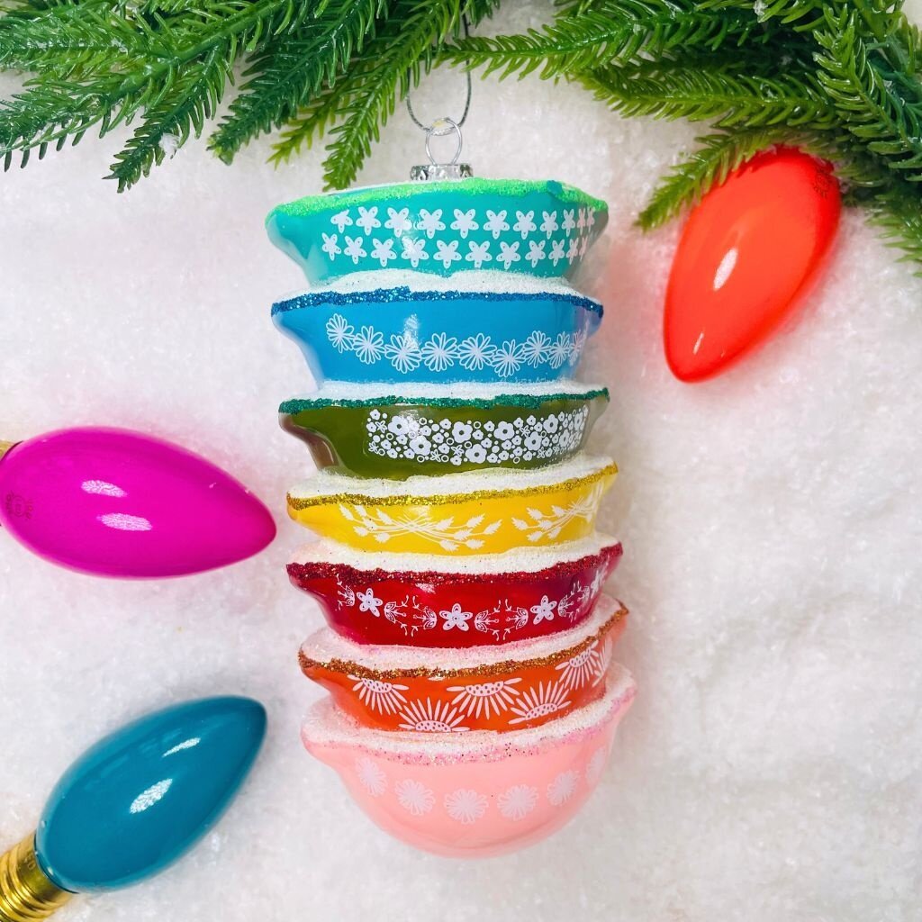 Cody Foster Stacked Rainbow Mixing Bowls Ornament