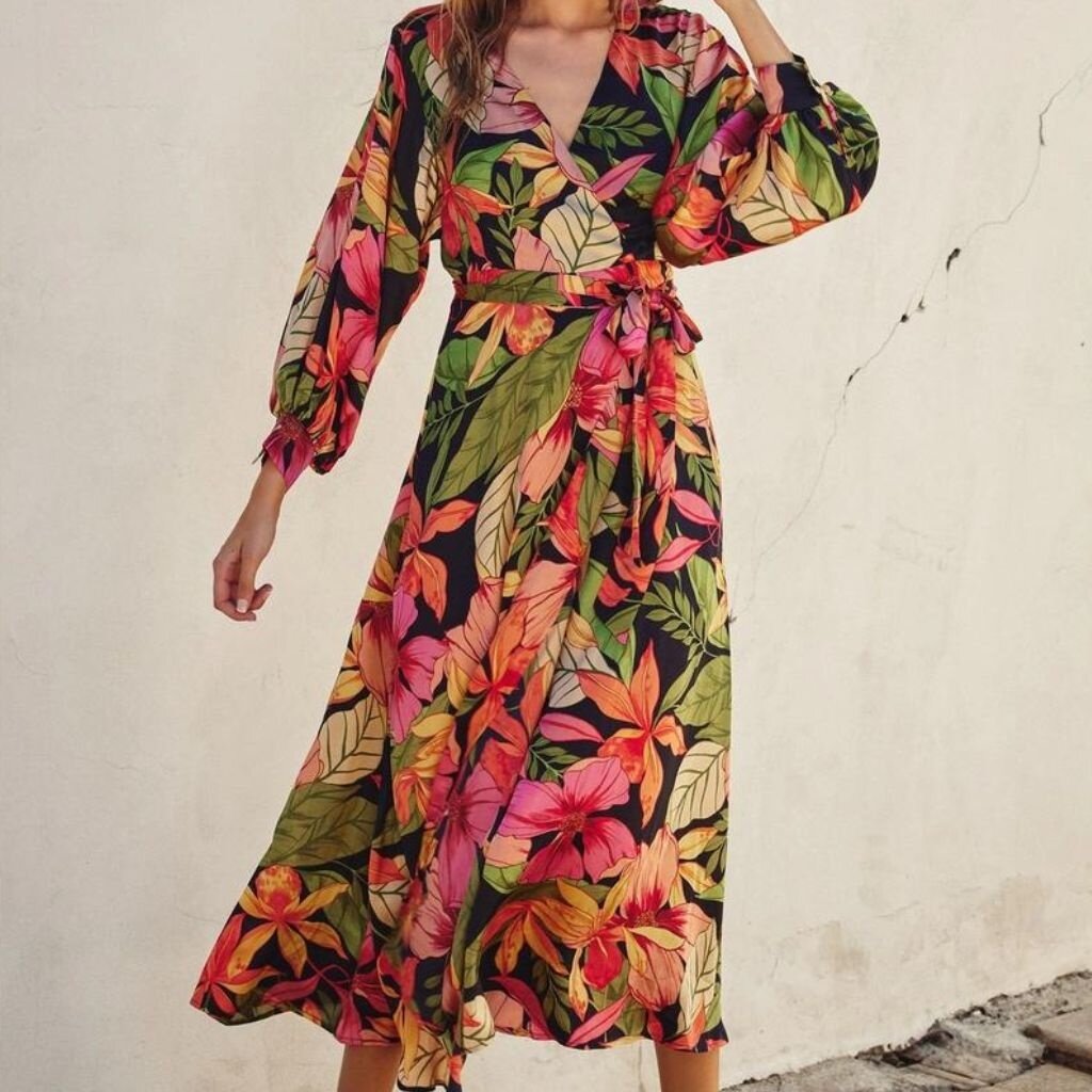 Dress Forum Picture Perfect Satin Maxi Wrap Dress