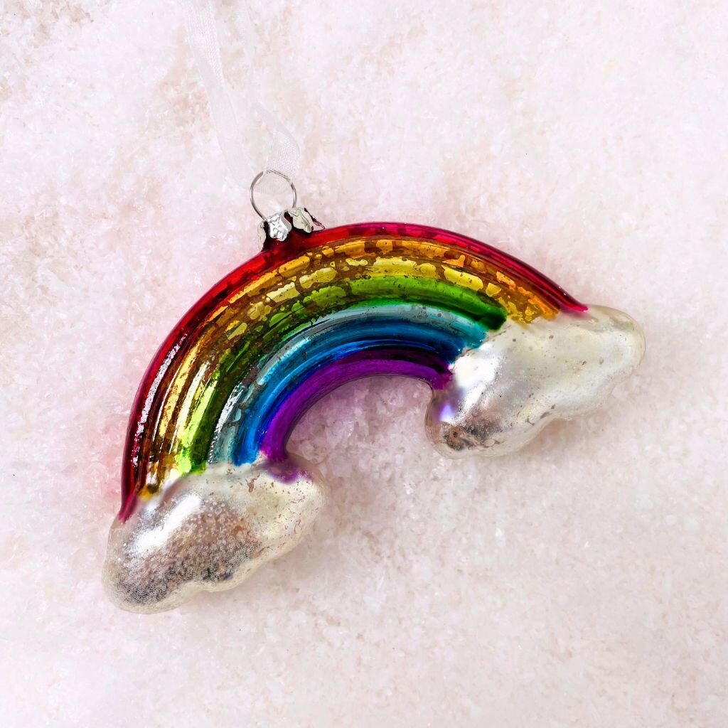 Cody Foster Rainbow And White Clouds Ornament