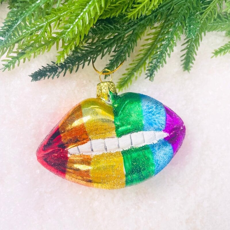 Cody Foster Rainbow Lips Ornament