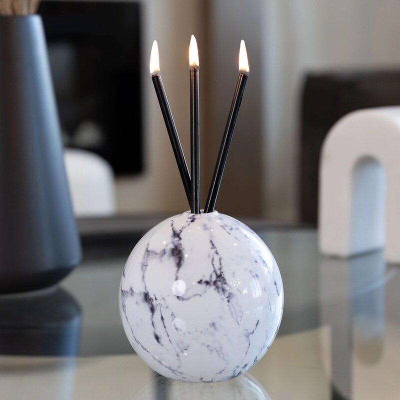 Everlasting Candle Co. Neva Vase, White Marble