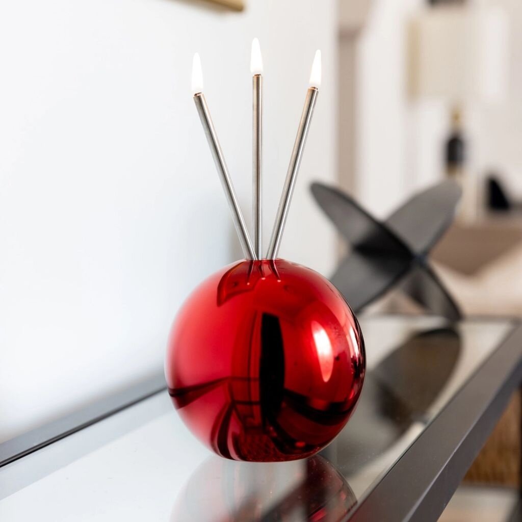 Everlasting Candle Co. Neva Vase, Red Metallic