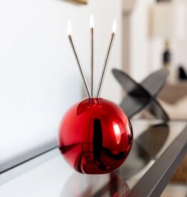 Everlasting Candle Co. Neva Vase, Red Metallic