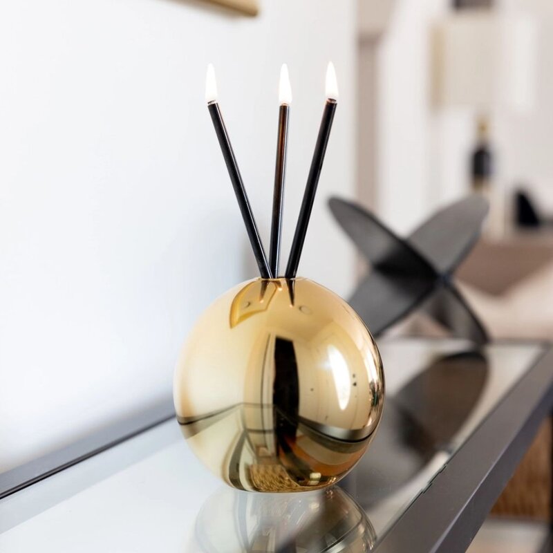Everlasting Candle Co. Neva Vase, Gold Metallic