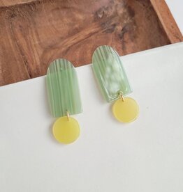 Spiffy & Splendid Rory Earrings Sage and Lemon