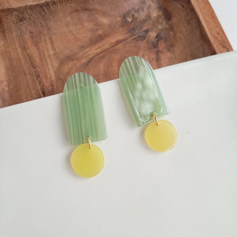 Spiffy & Splendid Rory Earrings Sage and Lemon