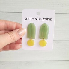 Spiffy & Splendid Rory Earrings Sage and Lemon