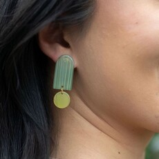 Spiffy & Splendid Rory Earrings Sage and Lemon