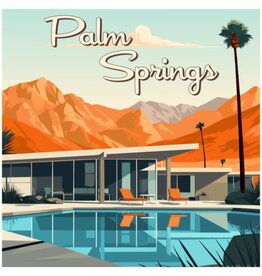 Deven & Ned Palm Springs Orange Mountain Sticker 3"