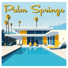 Deven & Ned Palm Springs Yellow Pool Day Sticker 3x3"