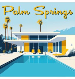 Deven & Ned Palm Springs Yellow Pool Day Sticker 3x3"