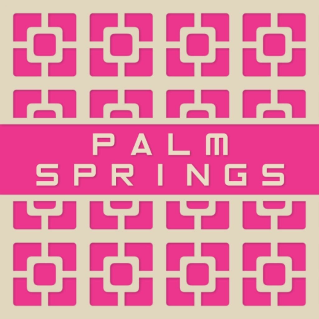 Deven & Ned Palm Springs Breezeblock Stickers 3x3"