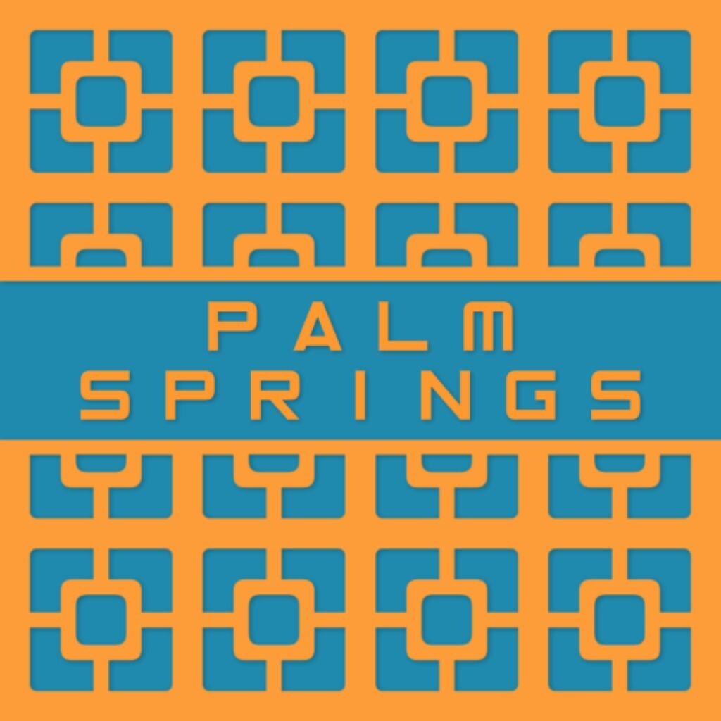 Deven & Ned Palm Springs Breezeblock Stickers 3x3"