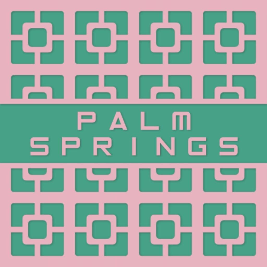 Deven & Ned Palm Springs Breezeblock Stickers 3x3"