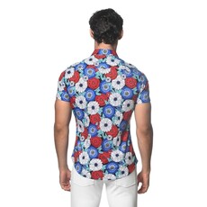 ST33LE (Steele) Knit Jersey Short Sleeve Shirt Teal/Purple Floral ST-9291