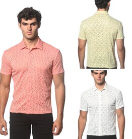 ST33LE (Steele) Dash Dot Stretch Gossamer Knit Shirt ST-24043