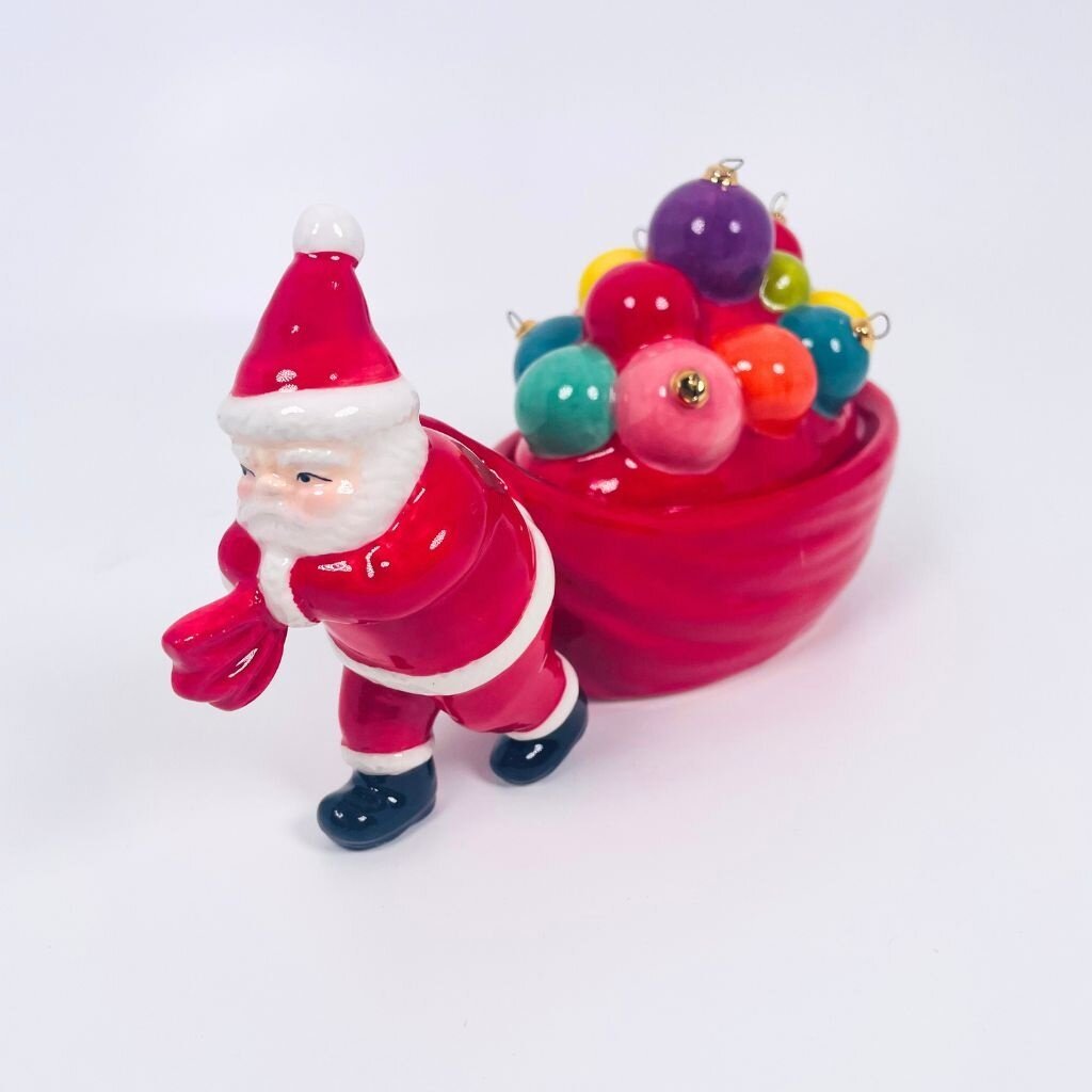 180 Degrees 8" Ceramic Santa Candy Dish