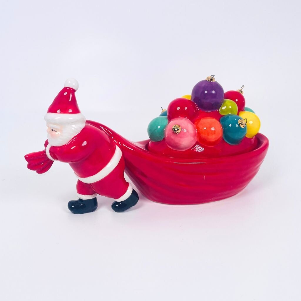180 Degrees 8" Ceramic Santa Candy Dish