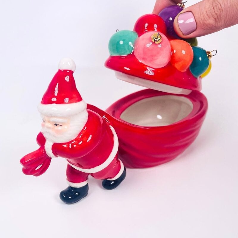 180 Degrees 8" Ceramic Santa Candy Dish