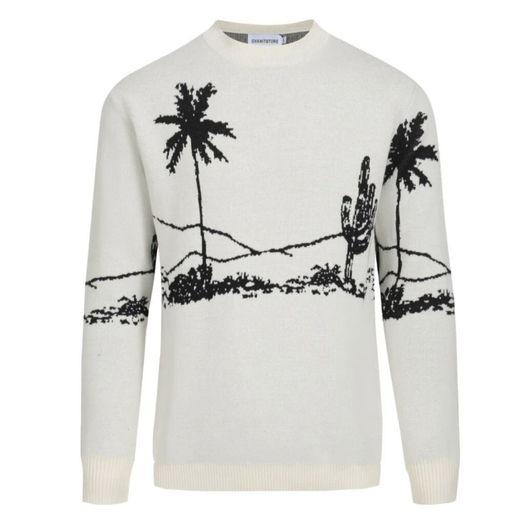 OxKnit SP25 Black And White Desert Sweater