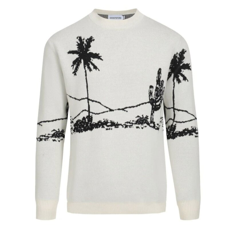 OxKnit Black And White Desert Sweater