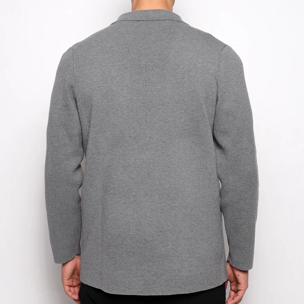 Postmarc Single Breasted Cotton Deconstructed Knitted Blazer