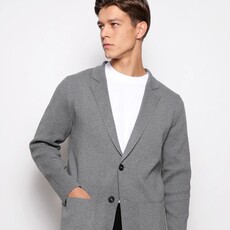 Postmarc Single Breasted Cotton Deconstructed Knitted Blazer