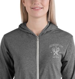 Peepa's Racquet Club Heather Grey Zipper Triblend Hoodie
