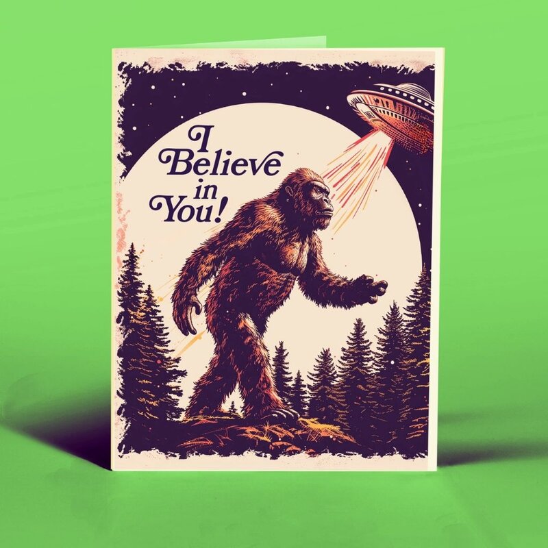 Offensive & Delightful Yeti Believes in You! Funny Greeting Card