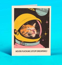 Offensive & Delightful Space Cat Dreams Funny Support Card