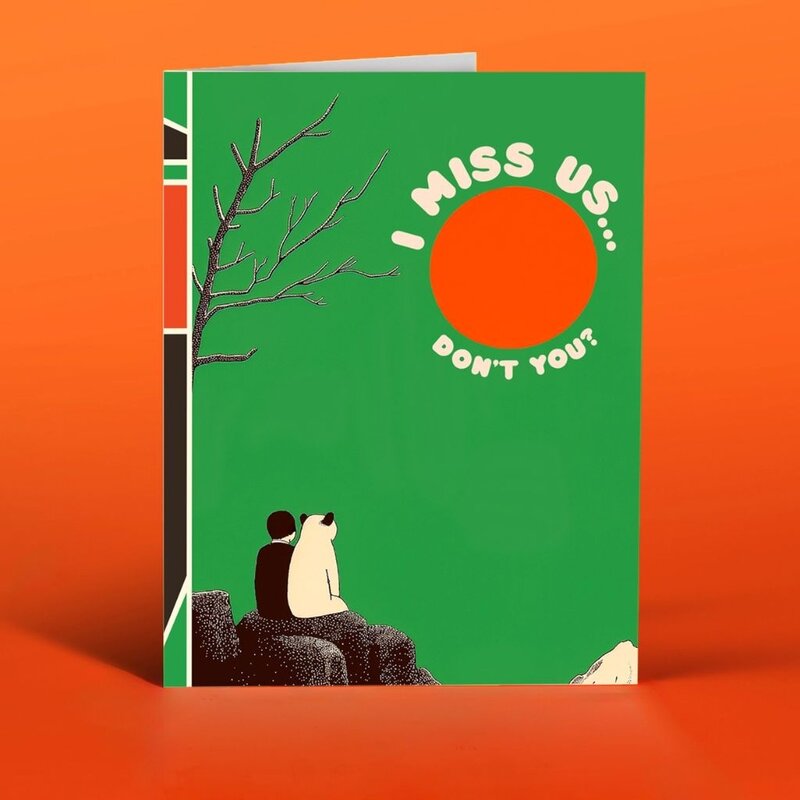 Offensive & Delightful I Miss Us Panda Greeting Card