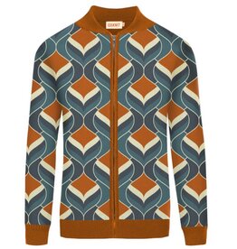 OxKnit 1970s  Blue Blossom Cardigan