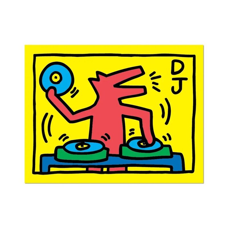 Apply Stickers DJ Dog By Keith Haring Sticker