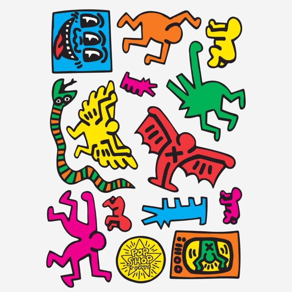 Apply Stickers Sheet of 15 Pop Shop Tokyo By Keith Haring Stickers