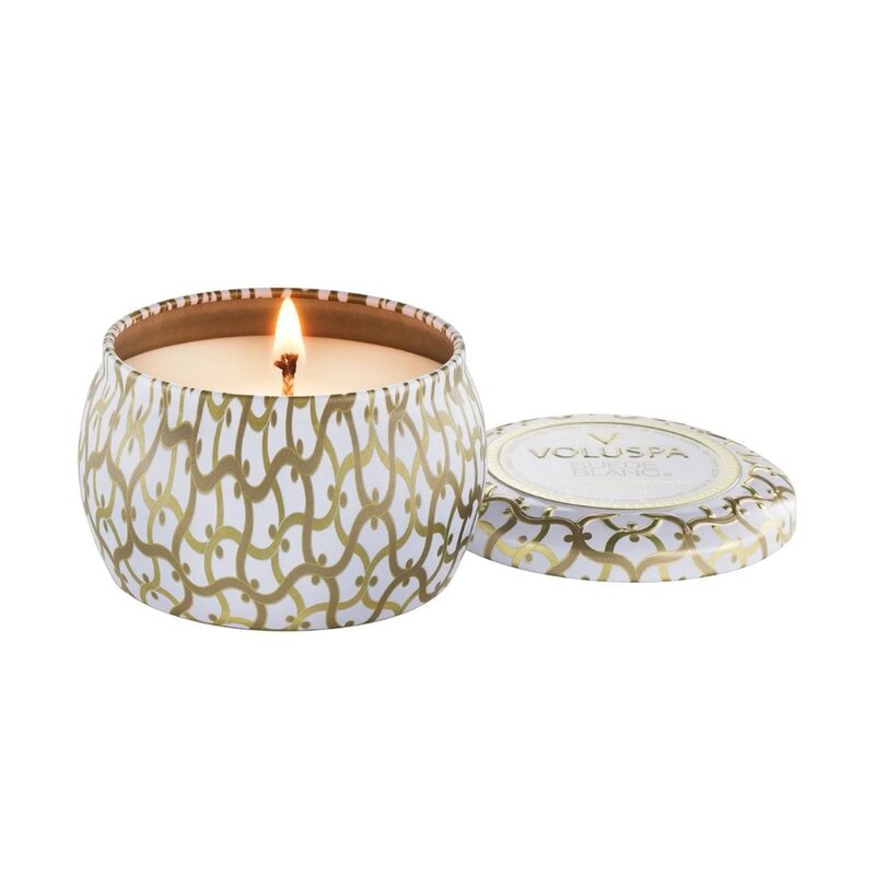 Voluspa Suede Blanc Mini Tin