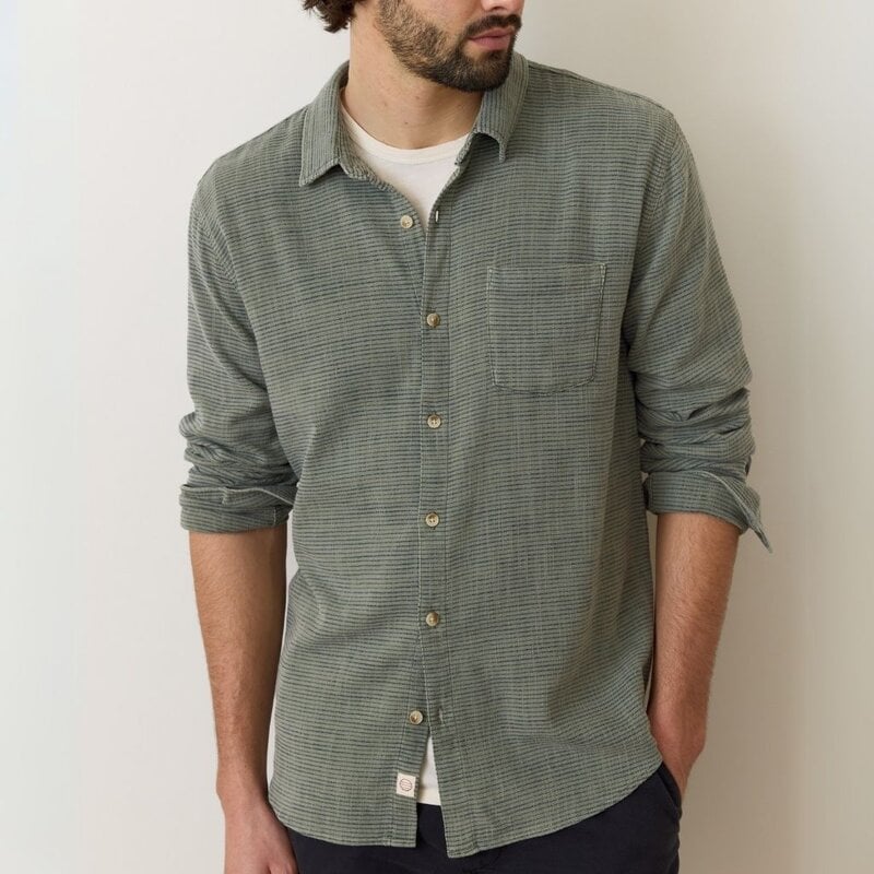 Marine Layer Long Sleeve Classic Stretch Salvage Shirt
