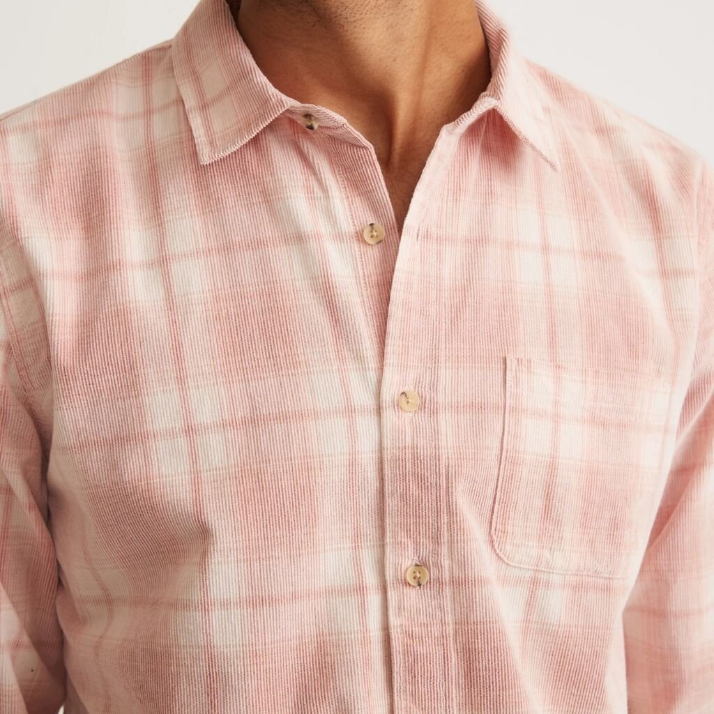 Marine Layer Lightweight Plaid Cord Shirt