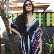 Jennafer Grace Raspberry Stripe Caftan Dress