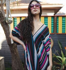 Jennafer Grace Raspberry Stripe Caftan Dress